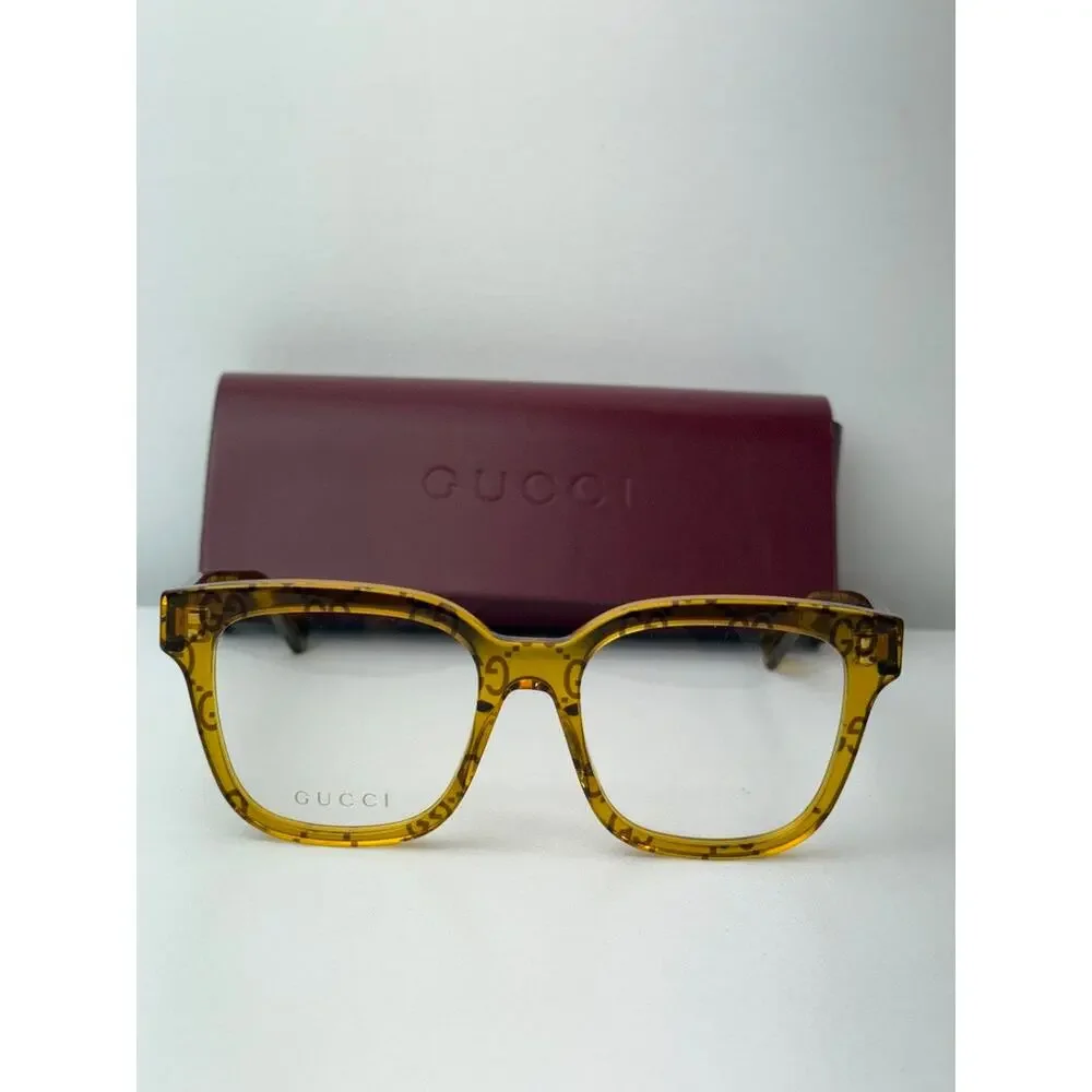 NEW Gucci GG0958O Yellow Monogram Logo Eyeglasses Frames